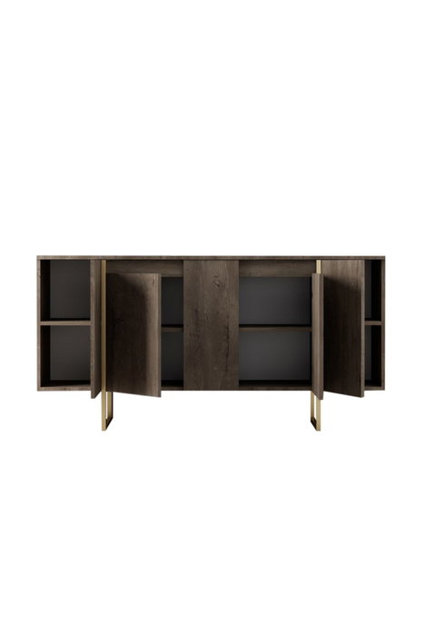 Hanah Home Consola Luxe Nogal y Dorado